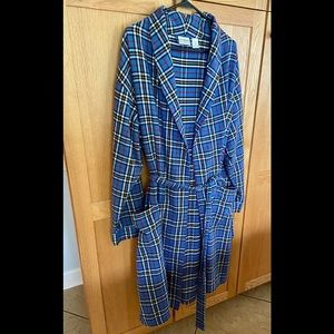 LL Bean mens robe. Cotton, size L. Blue plaid, great condition.